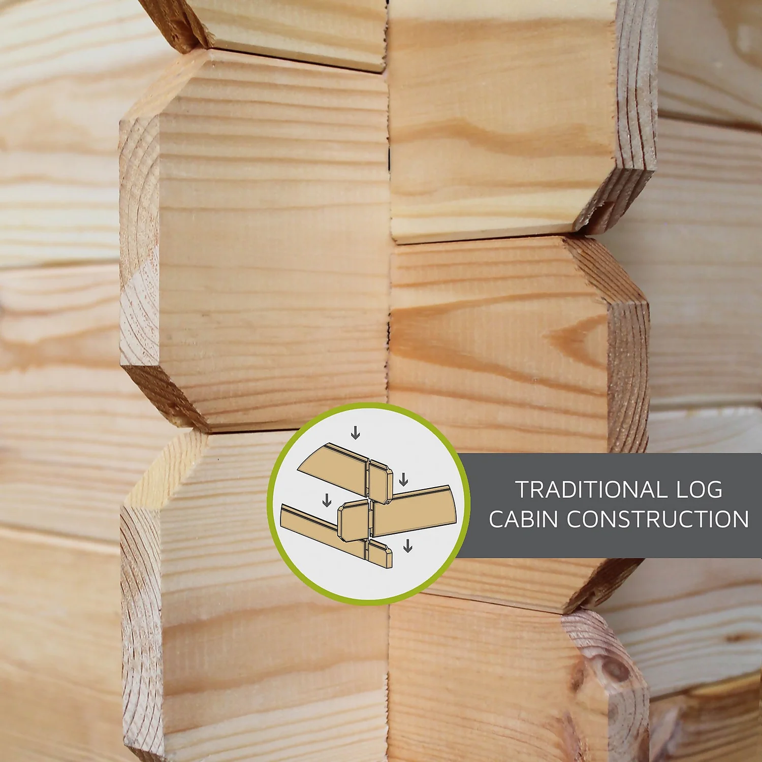 Mercia 3m X 3m Corner Log Cabin 34mm - Image 5