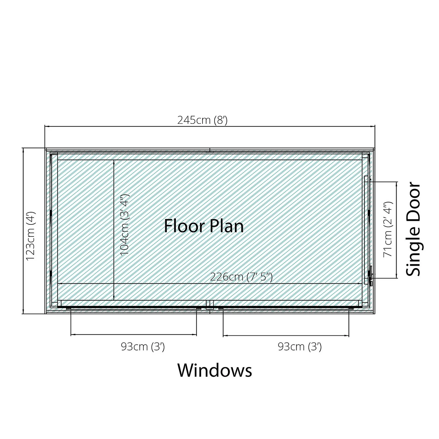 Mercia 8ft X 4ft Premium Shiplap Modular Pent Shed - Image 8