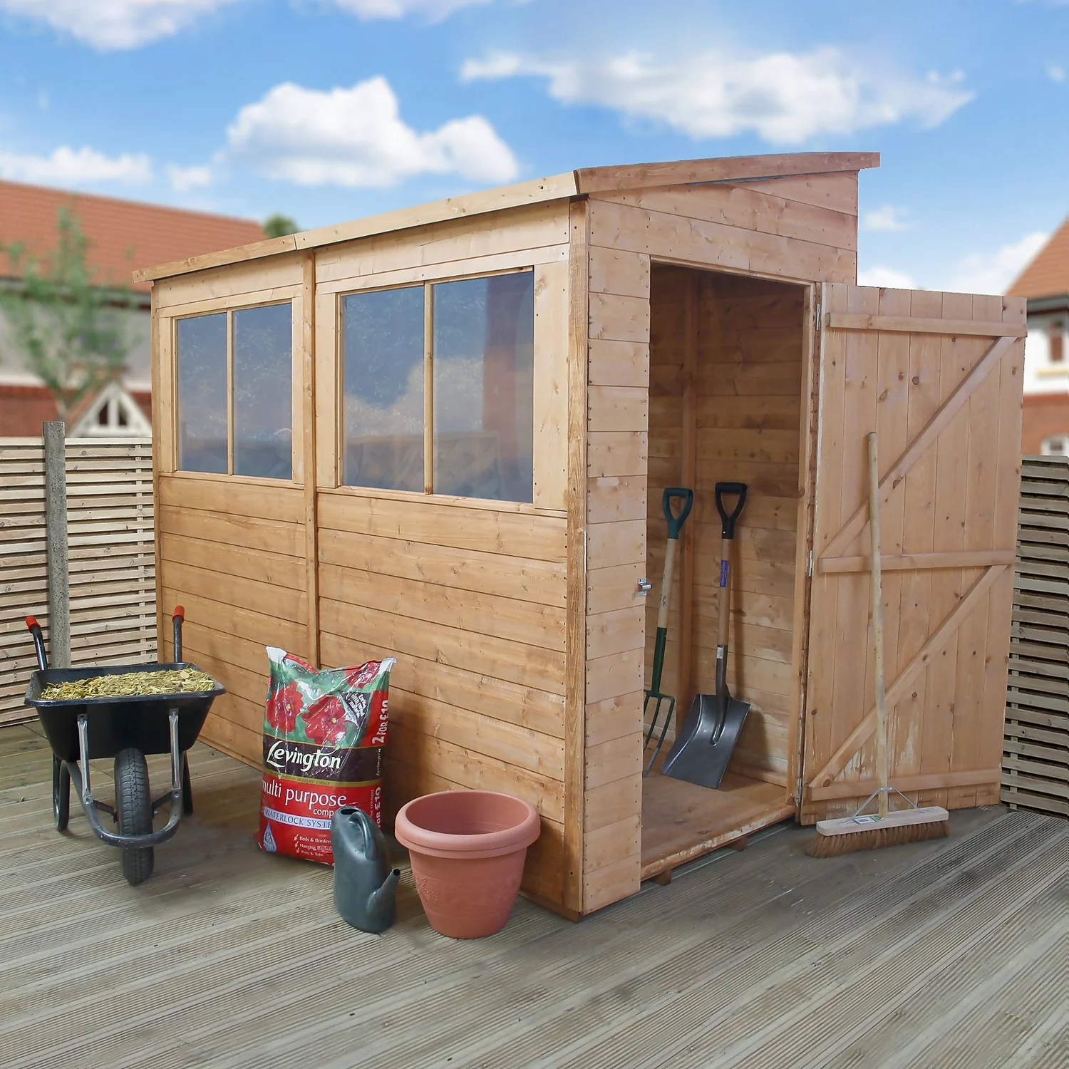 Mercia 8ft X 4ft Premium Shiplap Modular Pent Shed - Image 9