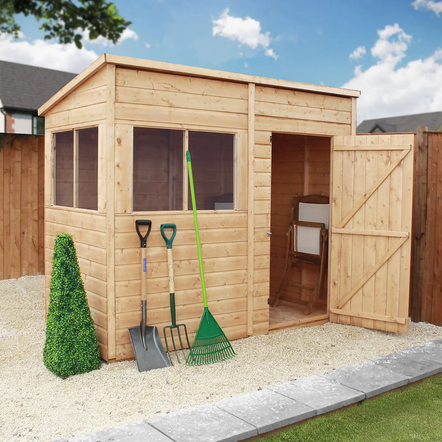 Mercia 8ft X 4ft Premium Shiplap Modular Pent Shed - Image 2