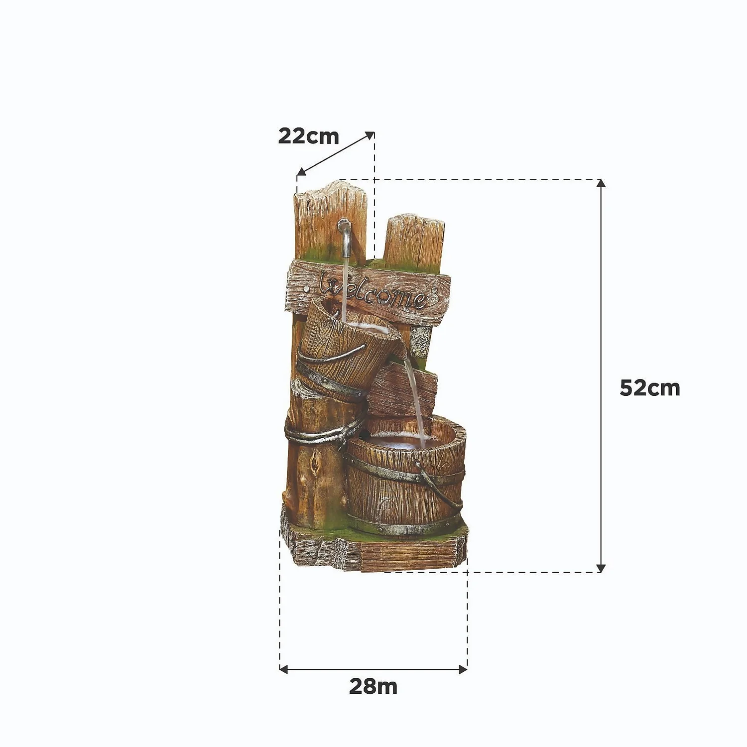 Stylish Fountain Fence Post Pours Water Feature With LEDs - Image 4