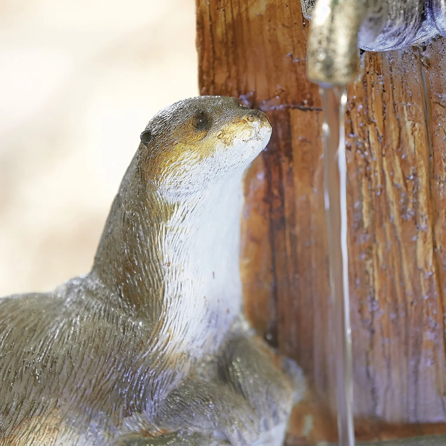 Stylish Fountain Playful Otters Water Feature With LEDs - Image 7