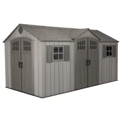 Lifetime 15 X 8ft Rough Cut Dual Entry Outdoor Storage Shed - Installation Included