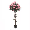 Artificial Pink Standard Rose - 120cm