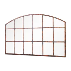 MirrorOutlet Metal Arched Decorative Window Garden Mirror - 90x56cm