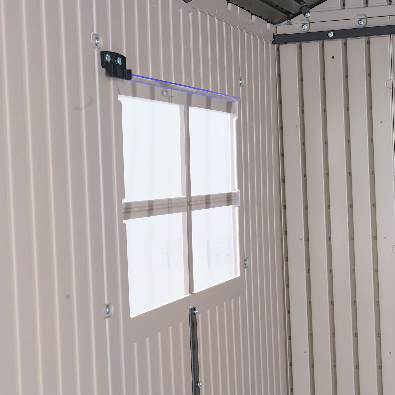 Lifetime 7x7ft Outdoor Storage Shed - Beige - Image 6