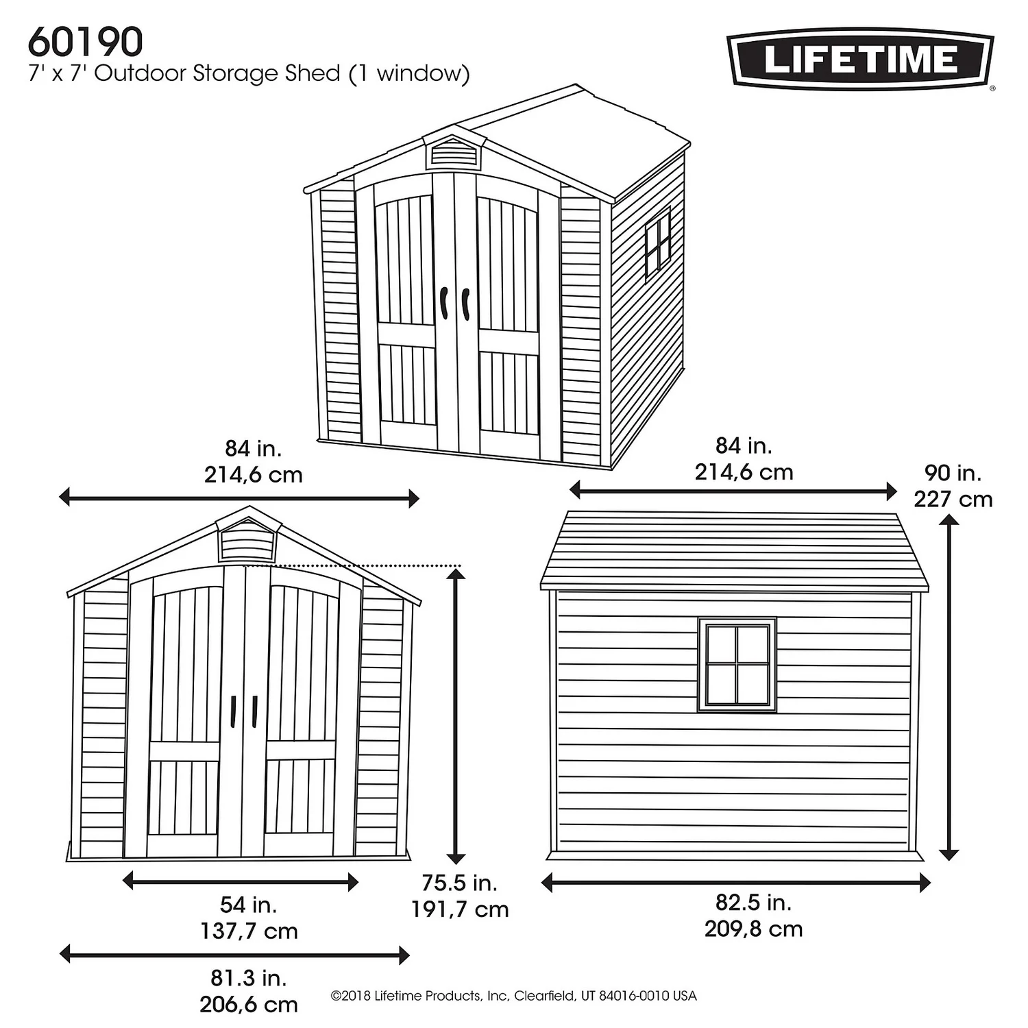 Lifetime 7x7ft Outdoor Storage Shed - Beige - Image 3