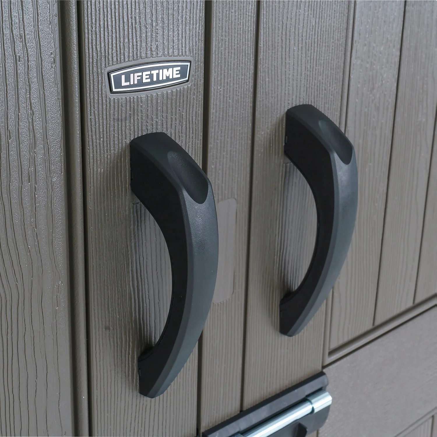 Lifetime 7x7ft Outdoor Storage Shed - Beige - Image 8