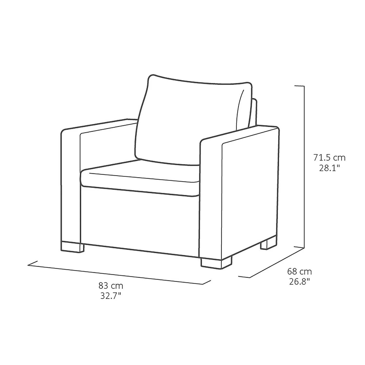 Keter California 4 Seater Outdoor Garden Furniture Chaise Lounge Set - Graphite With Grey Cushions - Image 9